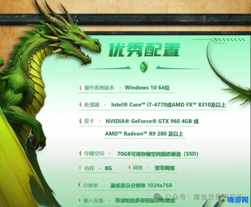 魔兽世界推荐配置要求(魔兽世界推荐配置2024)
