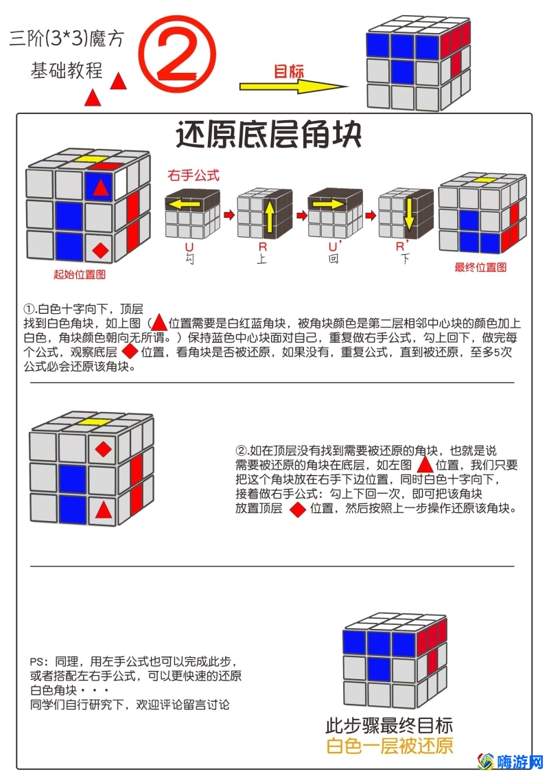 三阶魔方还原教程最简单最快(三阶魔方还原教程公式)