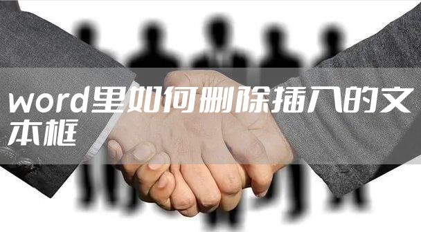 word里如何删除插入的文本框