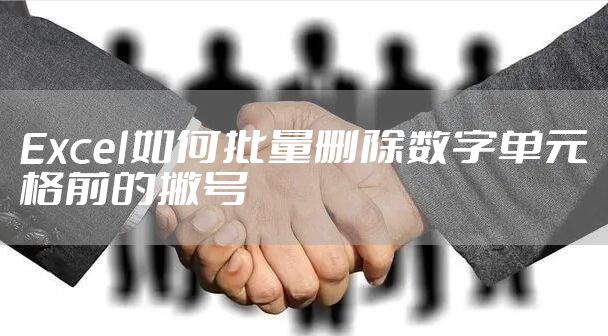 Excel如何批量删除数字单元格前的撇号