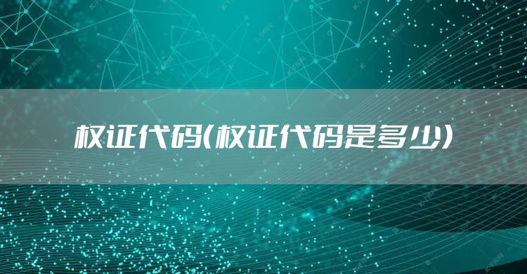 权证代码（权证代码是多少）