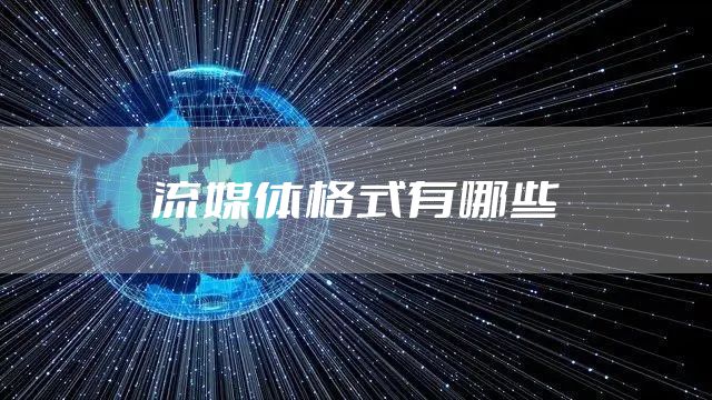 流媒体格式有哪些
