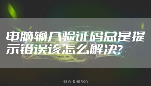 电脑输入验证码总是提示错误该怎么解决？