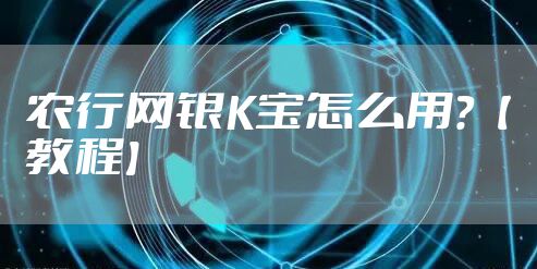 农行网银K宝怎么用?【教程】