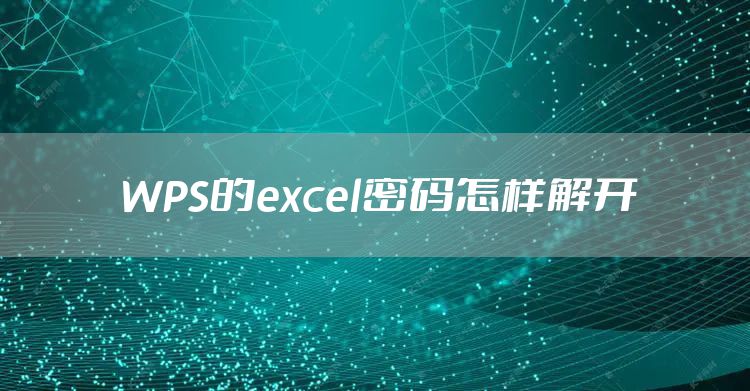 WPS的excel密码怎样解开