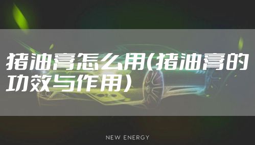 猪油膏怎么用（猪油膏的功效与作用）