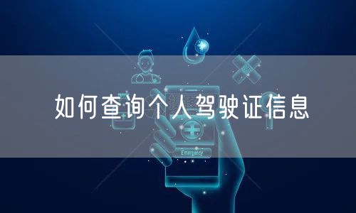 如何查询个人驾驶证信息