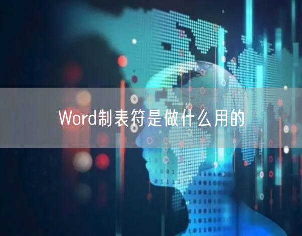 Word制表符是做什么用的