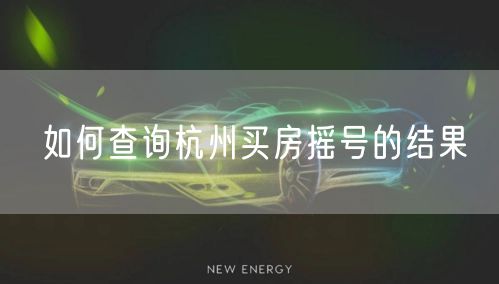 如何查询杭州买房摇号的结果