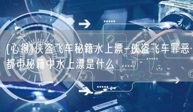 [心得]侠盗飞车秘籍水上漂-侠盗飞车罪恶都市秘籍中水上漂是什么