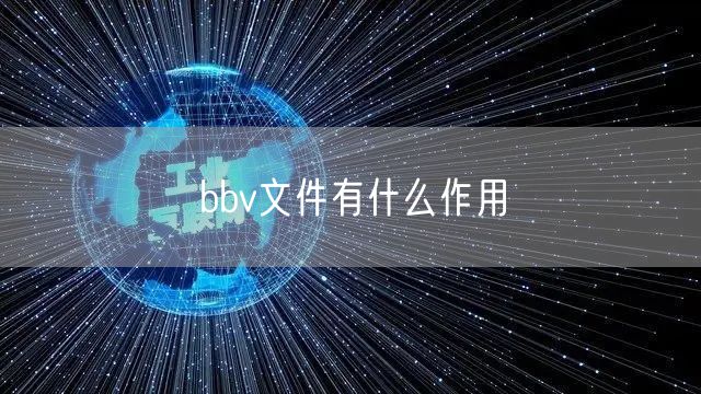 bbv文件有什么作用