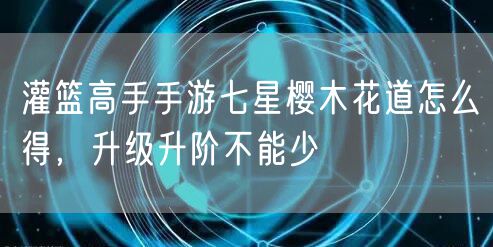 灌篮高手手游七星樱木花道怎么得，升级升阶不能少