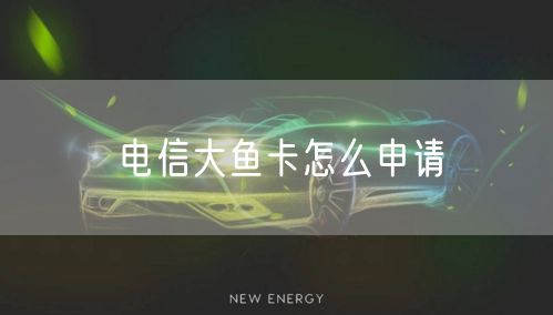 电信大鱼卡怎么申请