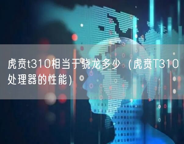 虎贲t310相当于骁龙多少（虎贲T310处理器的性能）