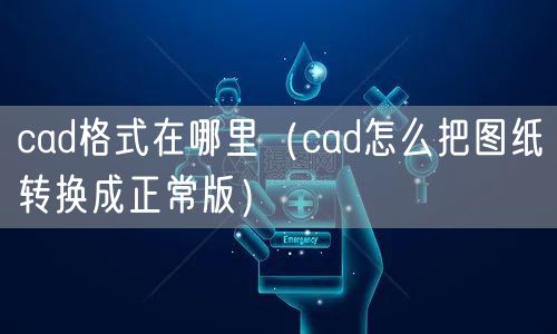 cad格式在哪里（cad怎么把图纸转换成正常版）