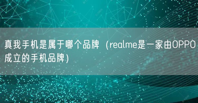 真我手机是属于哪个品牌（realme是一家由OPPO成立的手机品牌）