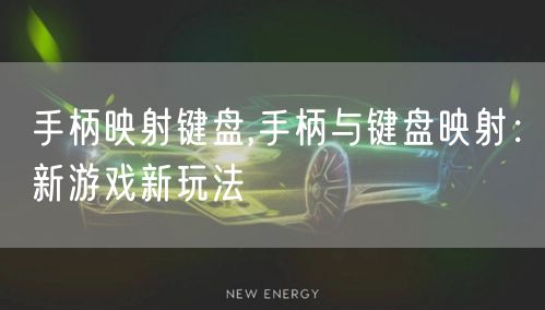 手柄映射键盘,手柄与键盘映射：新游戏新玩法