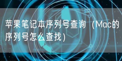 苹果笔记本序列号查询（Mac的序列号怎么查找）