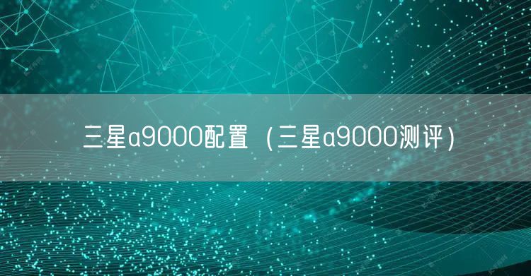三星a9000配置（三星a9000测评）