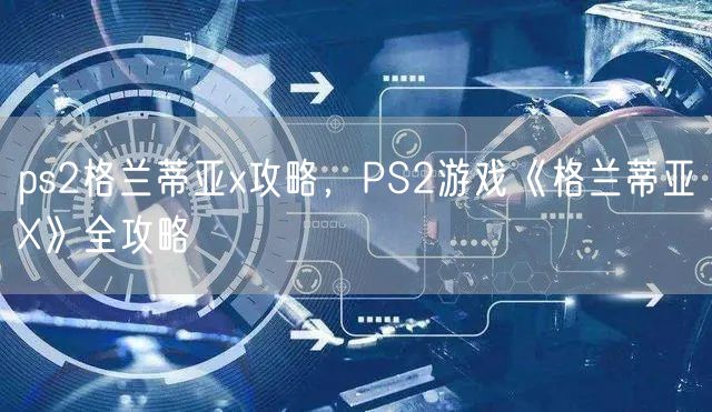 ps2格兰蒂亚x攻略，PS2游戏《格兰蒂亚X》全攻略