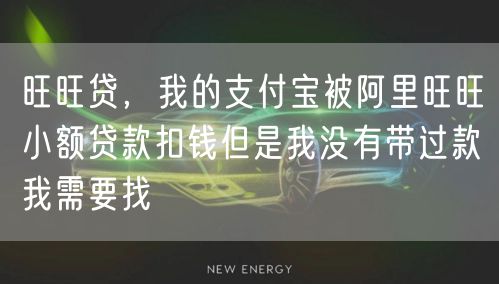 旺旺贷，我的支付宝被阿里旺旺小额贷款扣钱但是我没有带过款我需要找