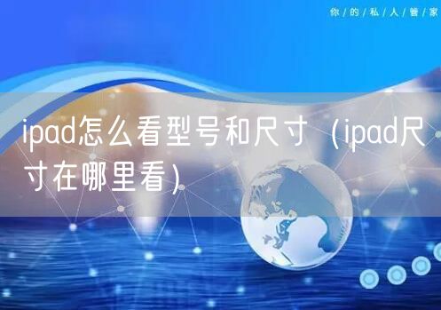 ipad怎么看型号和尺寸（ipad尺寸在哪里看）