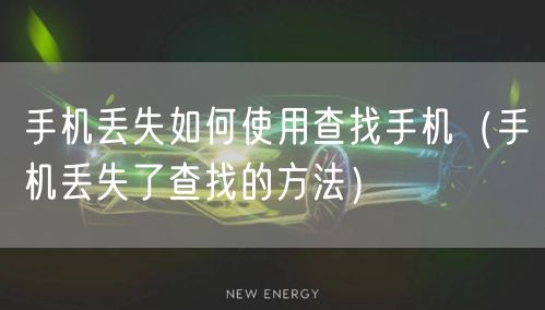 手机丢失如何使用查找手机（手机丢失了查找的方法）
