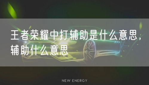 王者荣耀中打辅助是什么意思，辅助什么意思