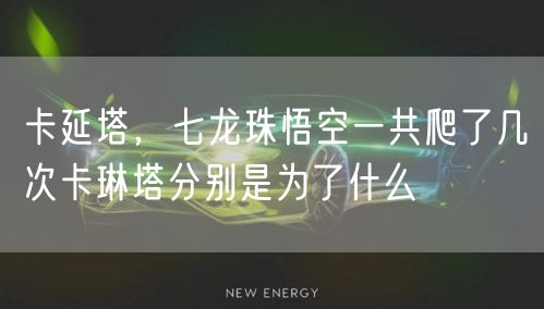 卡延塔，七龙珠悟空一共爬了几次卡琳塔分别是为了什么