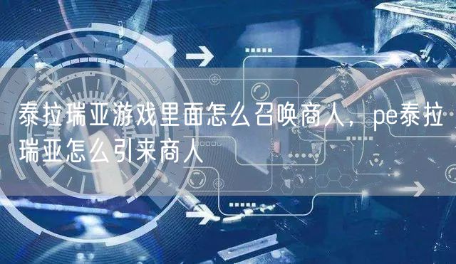 泰拉瑞亚游戏里面怎么召唤商人，pe泰拉瑞亚怎么引来商人