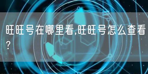 旺旺号在哪里看,旺旺号怎么查看？
