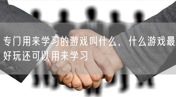 专门用来学习的游戏叫什么，什么游戏最好玩还可以用来学习