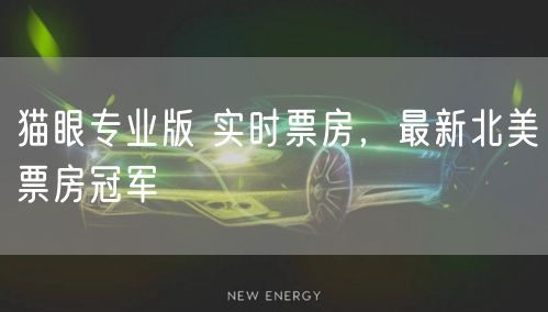 猫眼专业版 实时票房，最新北美票房冠军