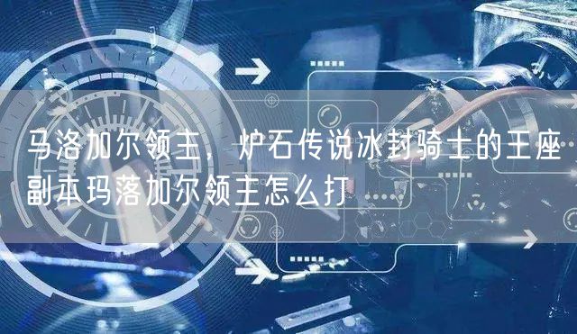 马洛加尔领主，炉石传说冰封骑士的王座副本玛落加尔领主怎么打