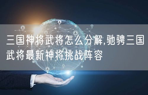 三国神将武将怎么分解,驰骋三国武将最新神将挑战阵容