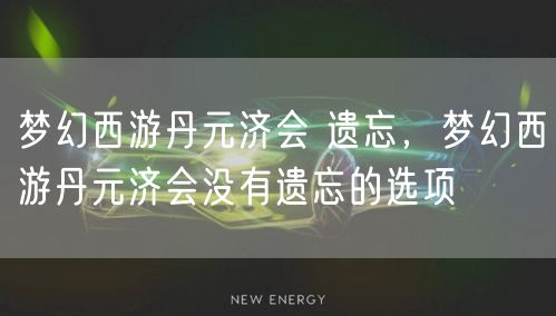 梦幻西游丹元济会 遗忘，梦幻西游丹元济会没有遗忘的选项