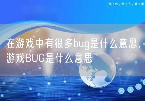 在游戏中有很多bug是什么意思，游戏BUG是什么意思