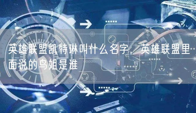 英雄联盟凯特琳叫什么名字，英雄联盟里面说的鸟姐是谁