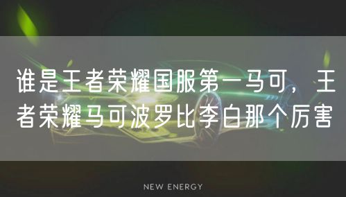 谁是王者荣耀国服第一马可，王者荣耀马可波罗比李白那个厉害