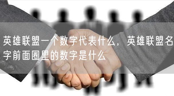 英雄联盟一个数字代表什么，英雄联盟名字前面圈里的数字是什么