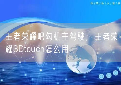 王者荣耀吧勾机主驾驶，王者荣耀3Dtouch怎么用