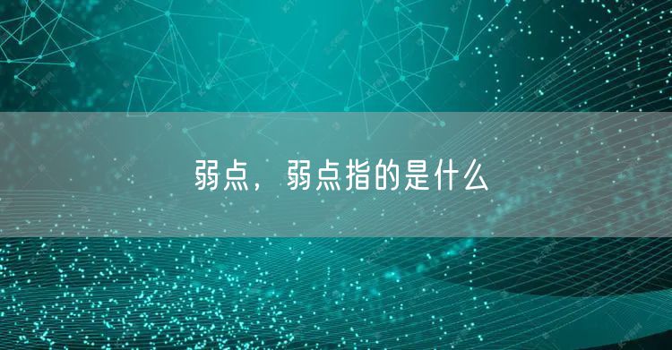 弱点，弱点指的是什么
