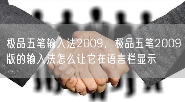 极品五笔输入法2009，极品五笔2009版的输入法怎么让它在语言栏显示