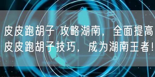 皮皮跑胡子 攻略湖南，全面提高皮皮跑胡子技巧，成为湖南王者！