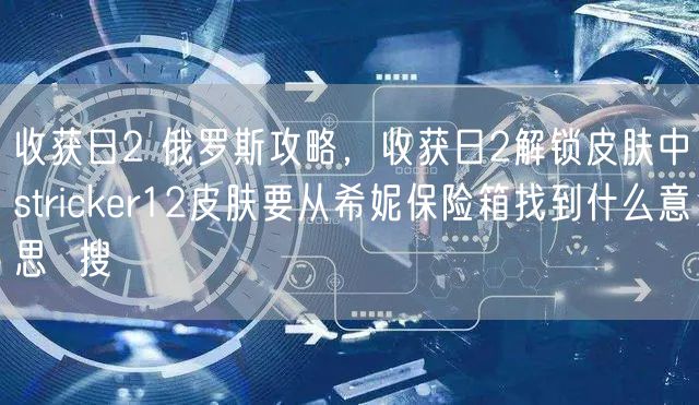 收获日2 俄罗斯攻略，收获日2解锁皮肤中stricker12皮肤要从希妮保险箱找到什么意思  搜