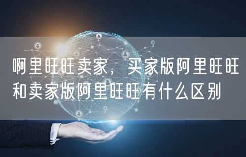 啊里旺旺卖家，买家版阿里旺旺和卖家版阿里旺旺有什么区别