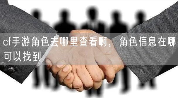 cf手游角色去哪里查看啊，角色信息在哪可以找到