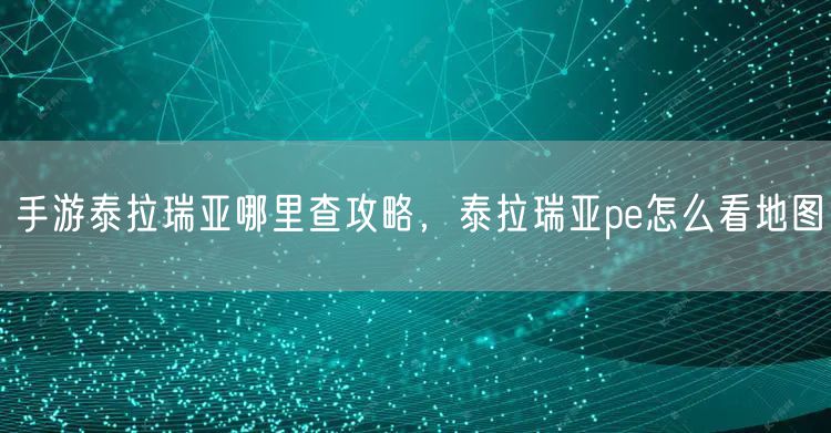手游泰拉瑞亚哪里查攻略，泰拉瑞亚pe怎么看地图