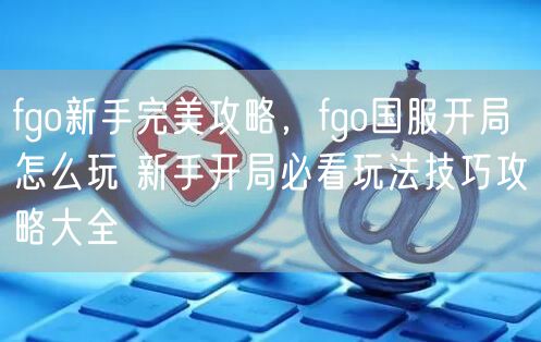 fgo新手完美攻略，fgo国服开局怎么玩 新手开局必看玩法技巧攻略大全