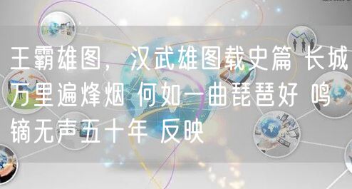 王霸雄图，汉武雄图载史篇 长城万里遍烽烟 何如一曲琵琶好 鸣镝无声五十年 反映